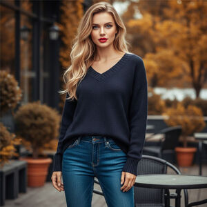 Old Navy Small Black V-Neck Tunic Sweater